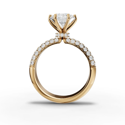 2 Carat Center Round Cut Moissanite Diamond Engagement Ring