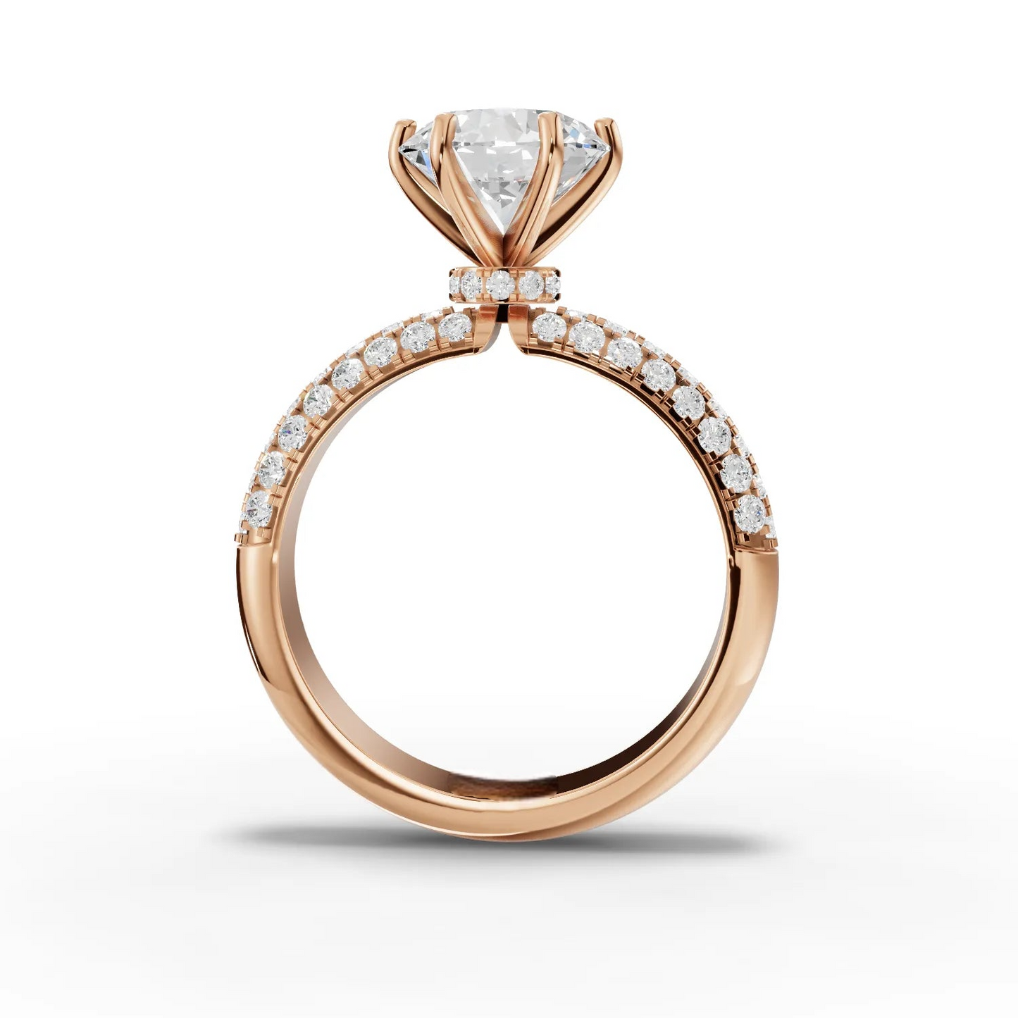 2 Carat Center Round Cut Moissanite Diamond Engagement Ring
