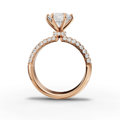 2 Carat Center Round Cut Moissanite Diamond Engagement Ring