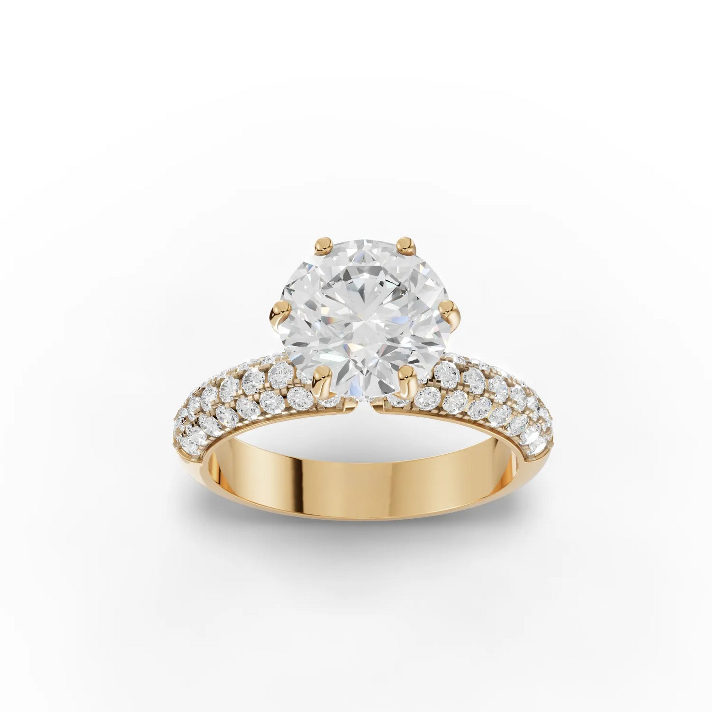 2 Carat Center Round Cut Moissanite Diamond Engagement Ring
