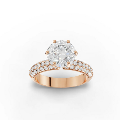 2 Carat Center Round Cut Moissanite Diamond Engagement Ring