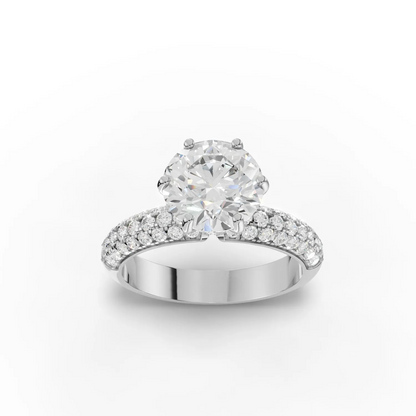 2 Carat Center Round Cut Moissanite Diamond Engagement Ring