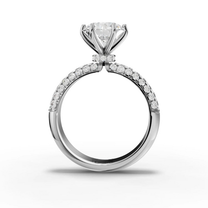 2 Carat Center Round Cut Moissanite Diamond Engagement Ring