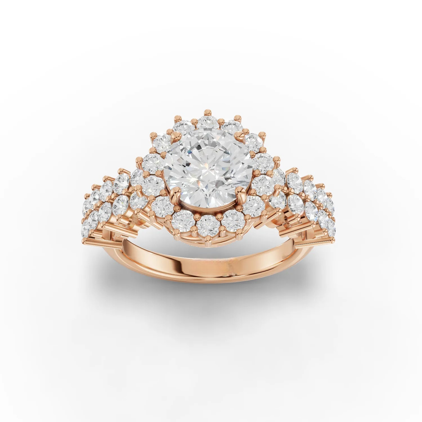 1.5 Carat Center Round Cut Moissanite Diamond Engagement Ring