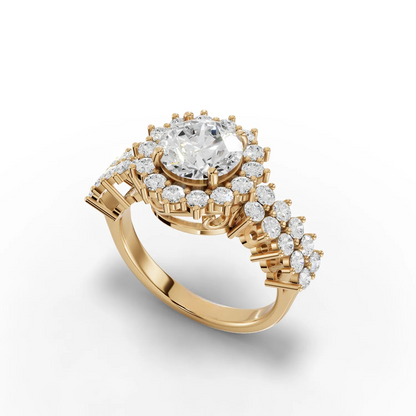 1.5 Carat Center Round Cut Moissanite Diamond Engagement Ring