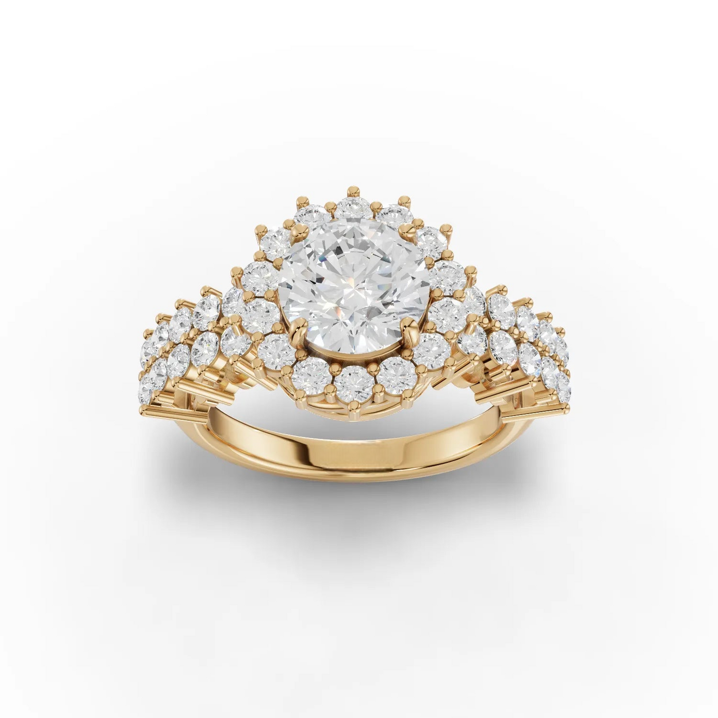 1.5 Carat Center Round Cut Moissanite Diamond Engagement Ring