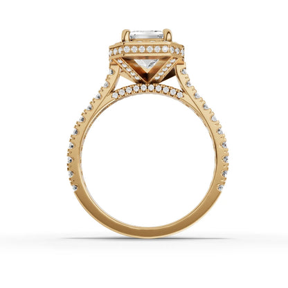 1.5 Carat Center Emerald Cut Moissanite Diamond Engagement Ring