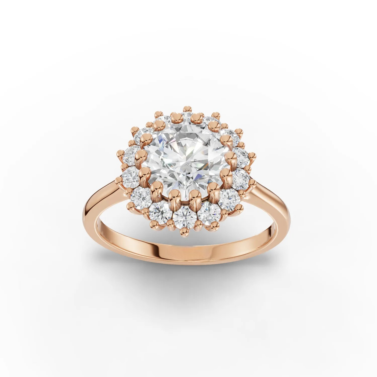 1.5 Carat Center Round Cut Moissanite Diamond Engagement Ring