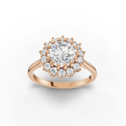 1.5 Carat Center Round Cut Moissanite Diamond Engagement Ring