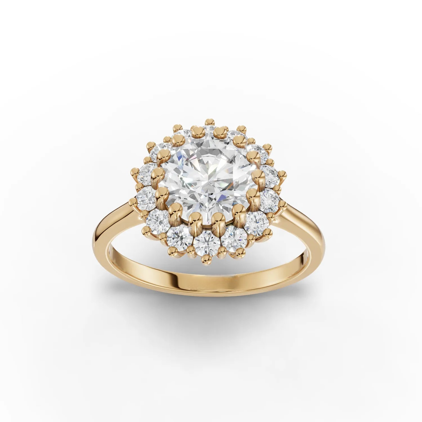 1.5 Carat Center Round Cut Moissanite Diamond Engagement Ring