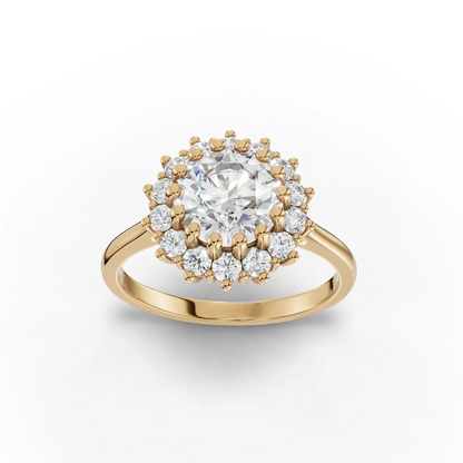 1.5 Carat Center Round Cut Moissanite Diamond Engagement Ring