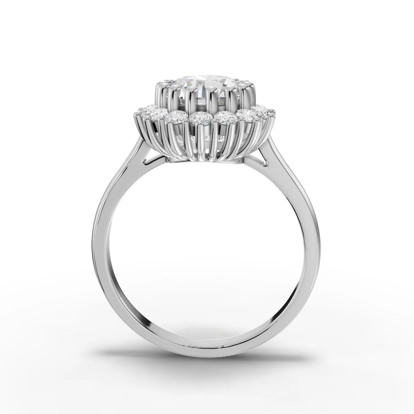 1.5 Carat Center Round Cut Moissanite Diamond Engagement Ring