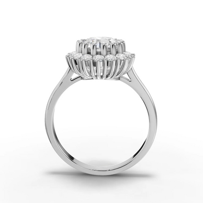 1.5 Carat Center Round Cut Moissanite Diamond Engagement Ring