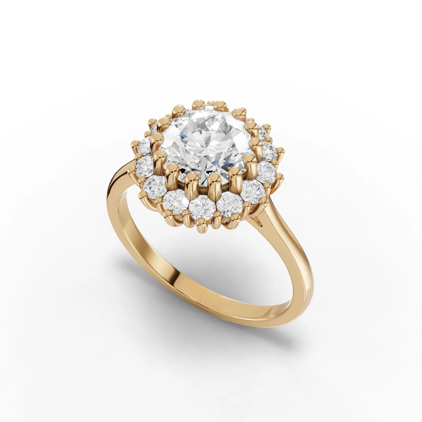 1.5 Carat Center Round Cut Moissanite Diamond Engagement Ring