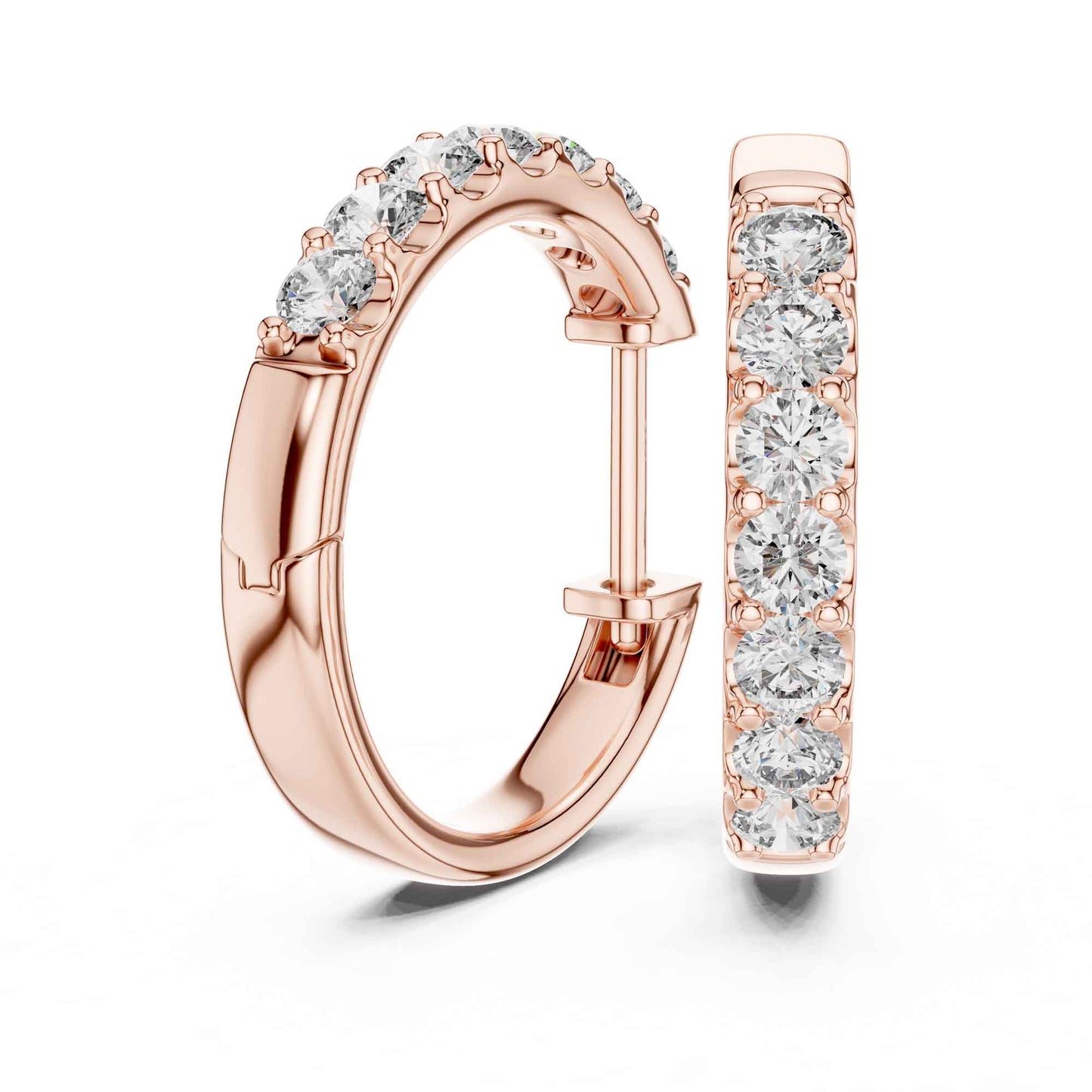 Classic Round Cut Diamond Hoop & Huggie Earrings