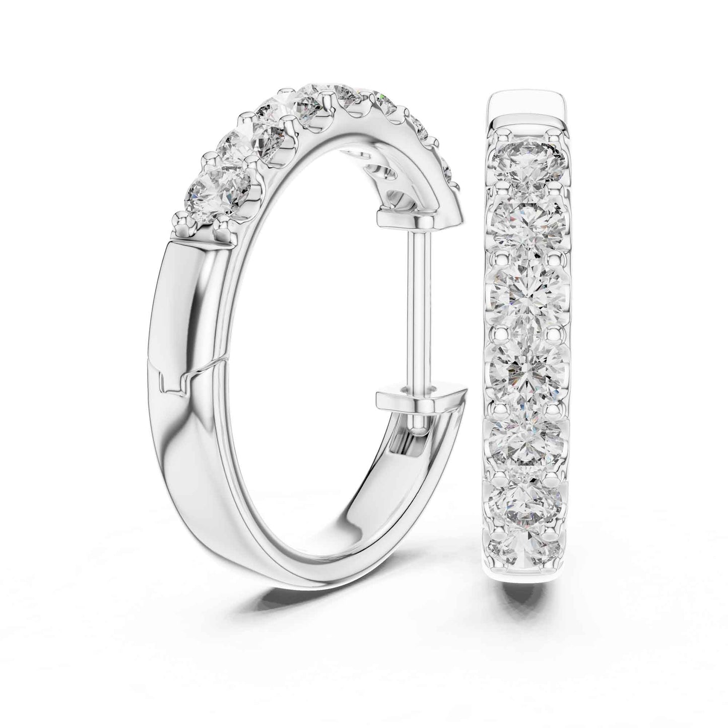 Classic Round Cut Diamond Hoop & Huggie Earrings
