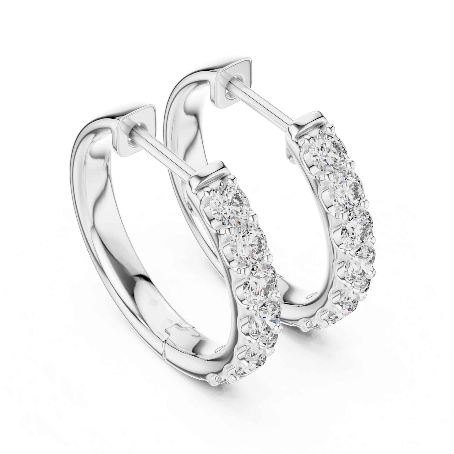 Classic Round Cut Diamond Hoop & Huggie Earrings