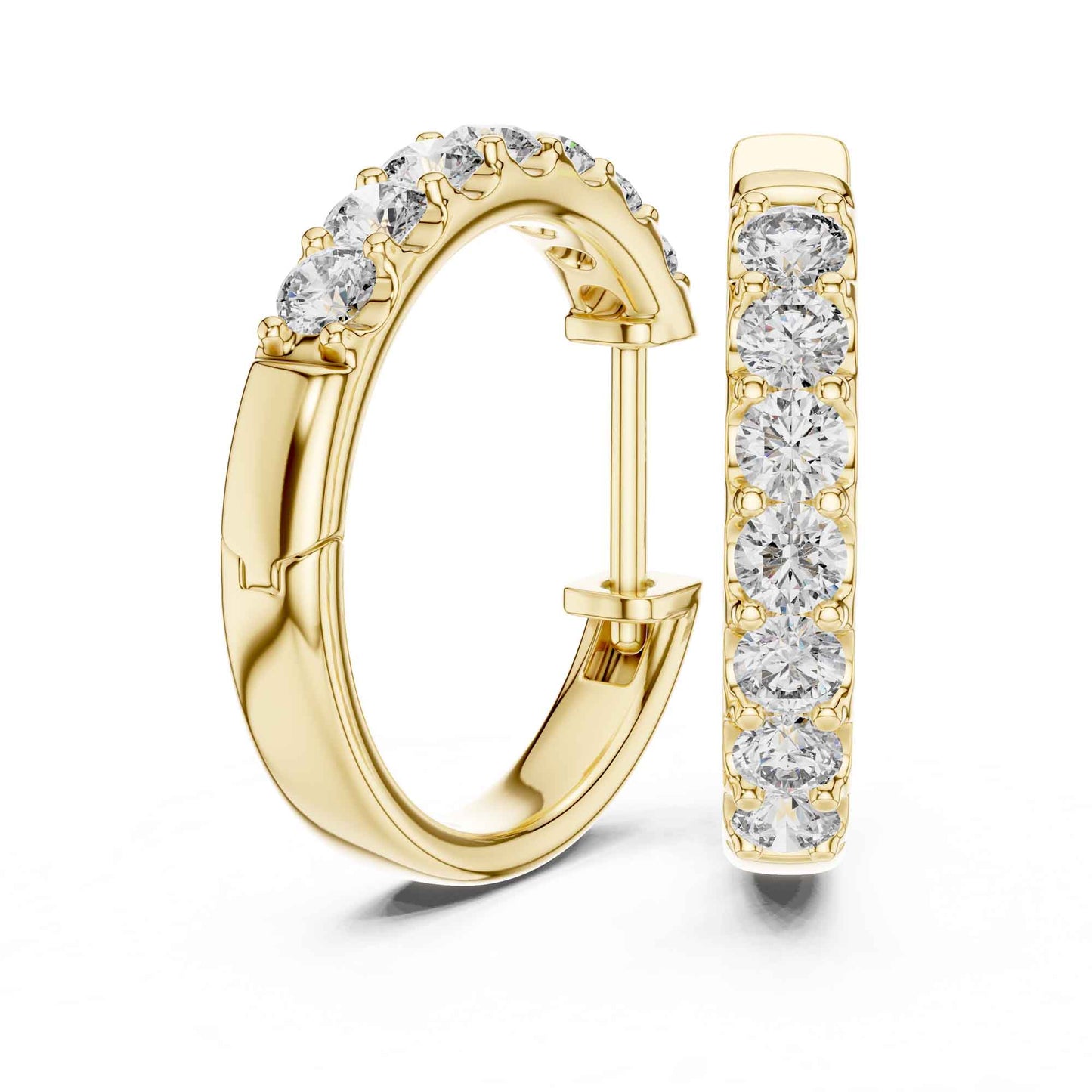 Classic Round Cut Diamond Hoop & Huggie Earrings