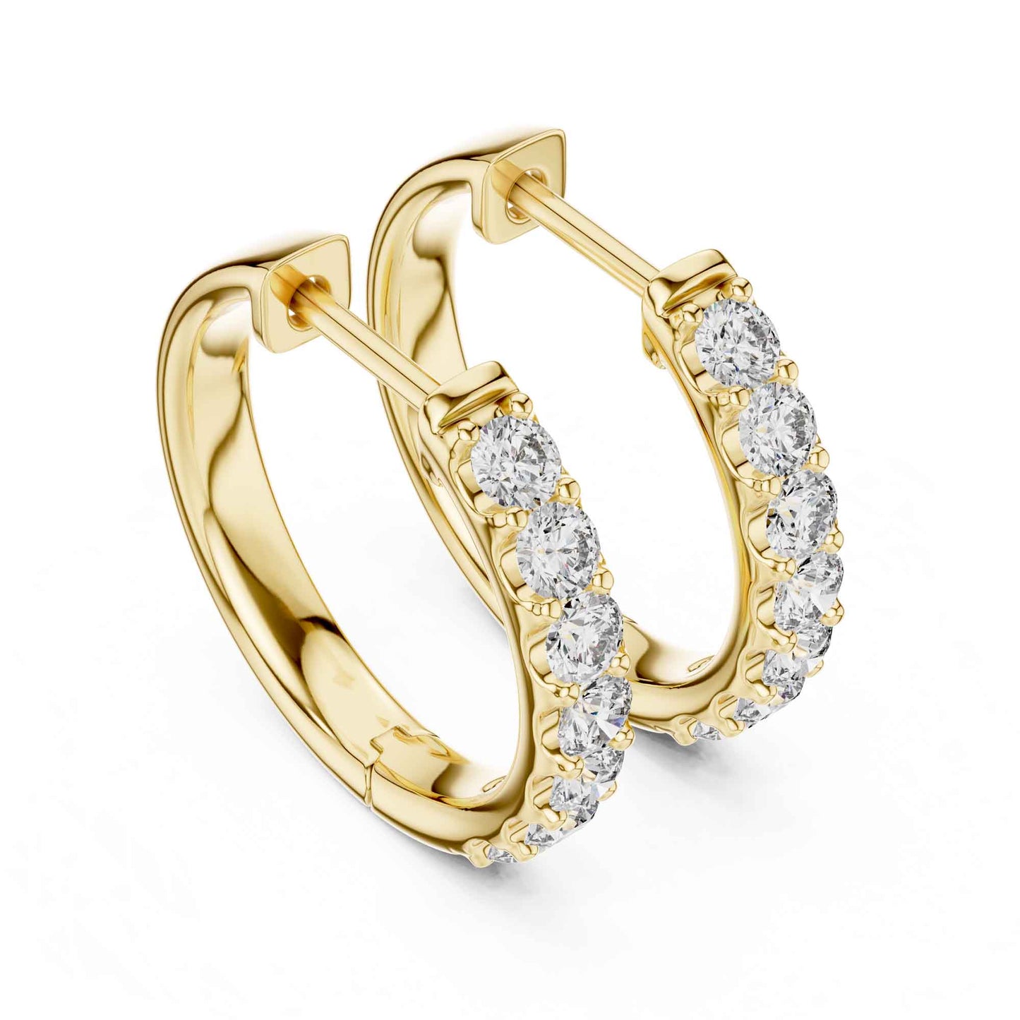 Classic Round Cut Diamond Hoop & Huggie Earrings