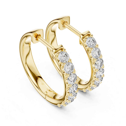 Classic Round Cut Diamond Hoop & Huggie Earrings
