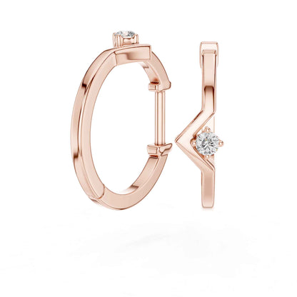 Round Cut Lab Grown Diamond Hoop & Huggie Earrings