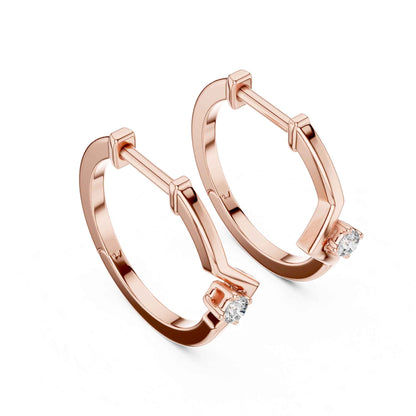 Round Cut Lab Grown Diamond Hoop & Huggie Earrings