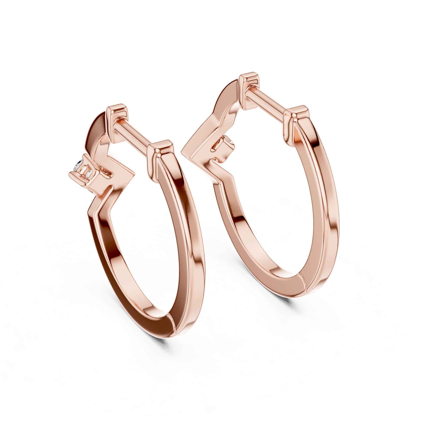 Round Cut Lab Grown Diamond Hoop & Huggie Earrings