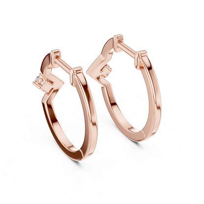 Round Cut Lab Grown Diamond Hoop & Huggie Earrings