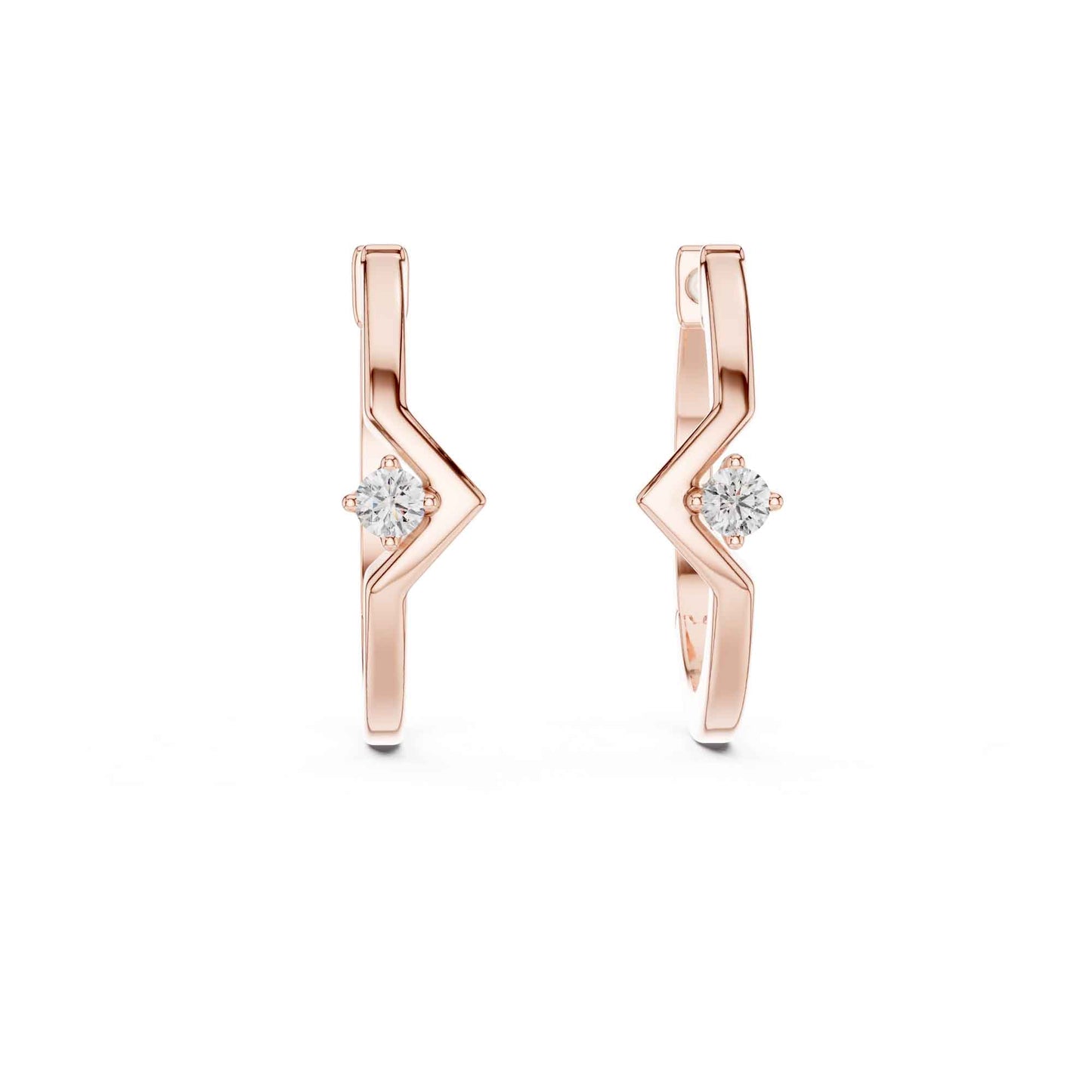 Round Cut Lab Grown Diamond Hoop & Huggie Earrings