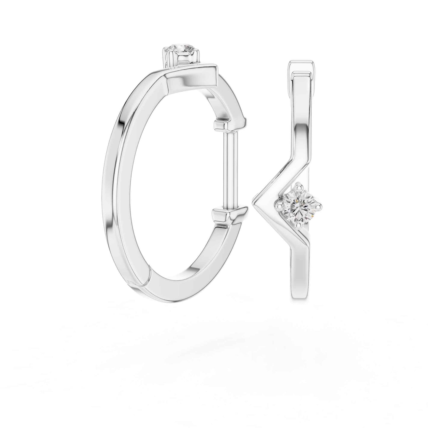 Round Cut Lab Grown Diamond Hoop & Huggie Earrings