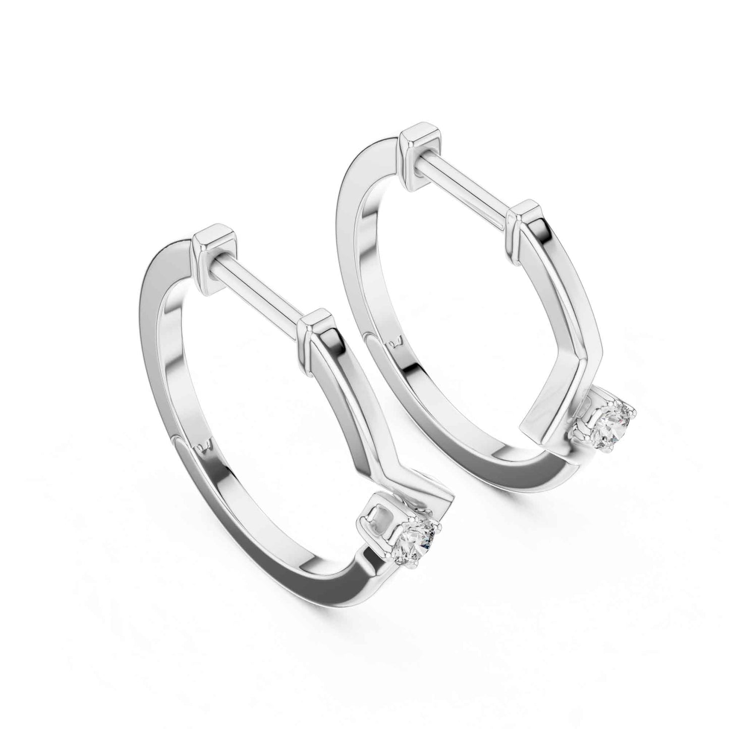 Round Cut Lab Grown Diamond Hoop & Huggie Earrings