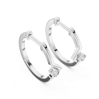 Round Cut Lab Grown Diamond Hoop & Huggie Earrings