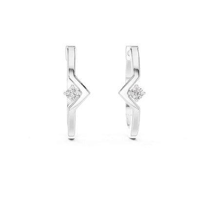 Round Cut Lab Grown Diamond Hoop & Huggie Earrings