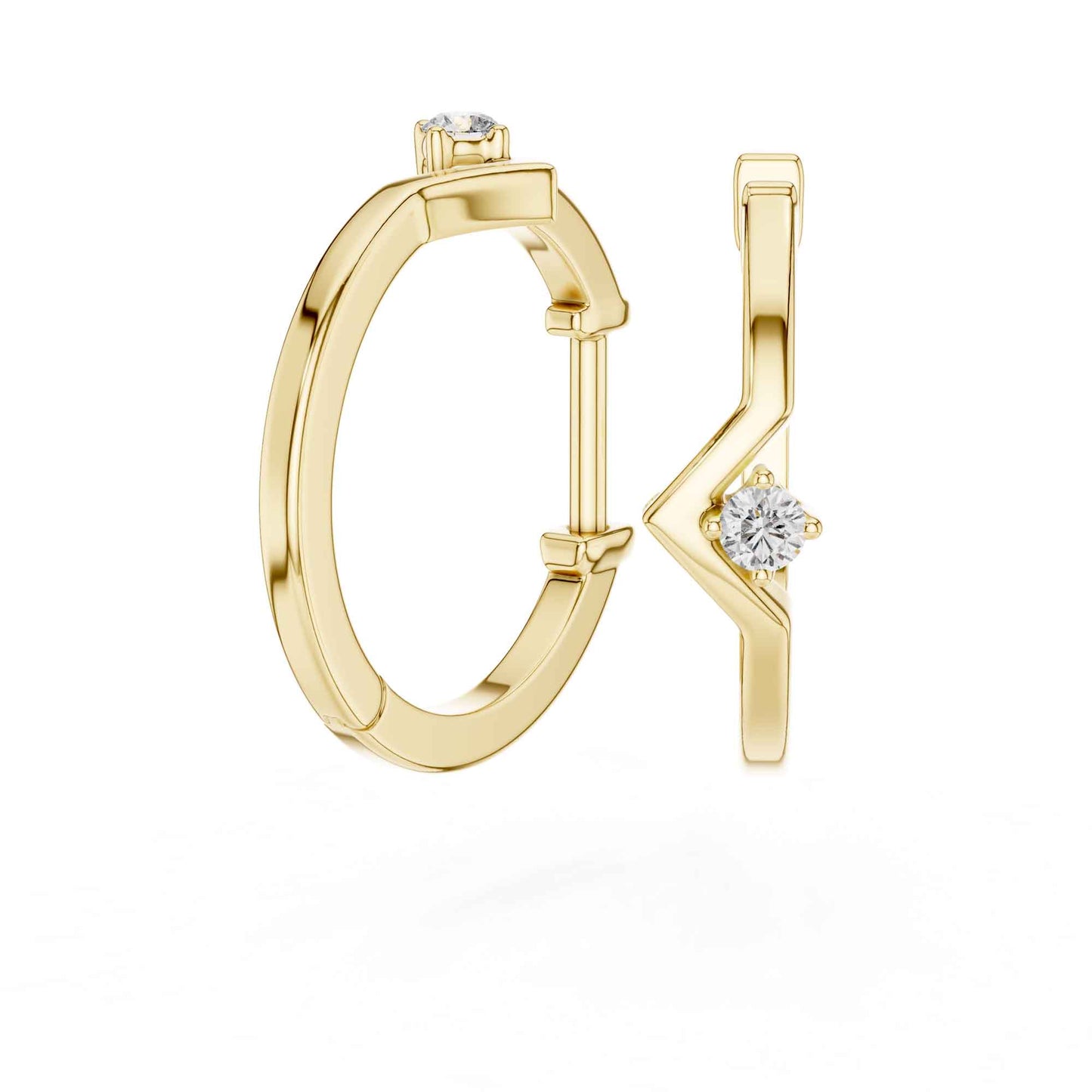 Round Cut Lab Grown Diamond Hoop & Huggie Earrings