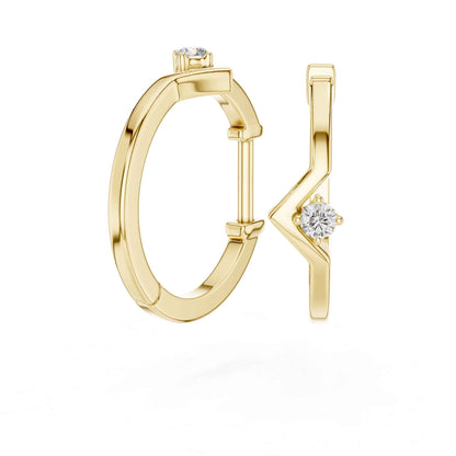Round Cut Lab Grown Diamond Hoop & Huggie Earrings