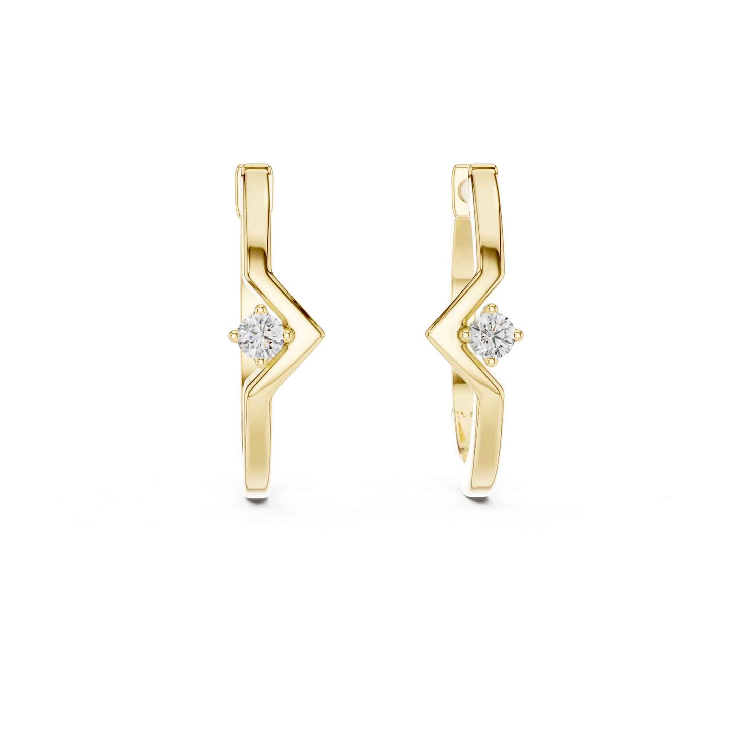 Round Cut Lab Grown Diamond Hoop & Huggie Earrings