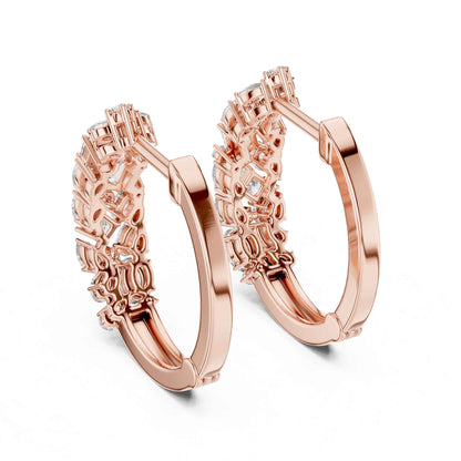 Multi-Shape Cluster Lab Grown Diamond Hoop & Huggie Earrings