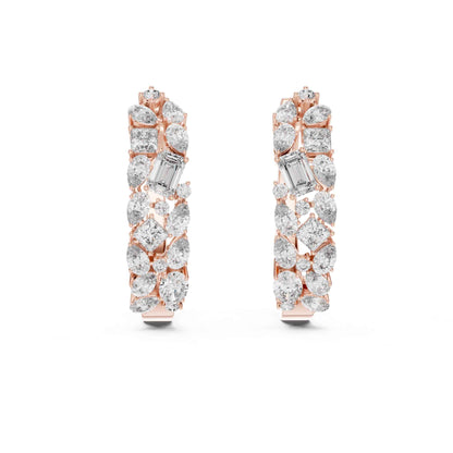 Multi-Shape Cluster Lab Grown Diamond Hoop & Huggie Earrings