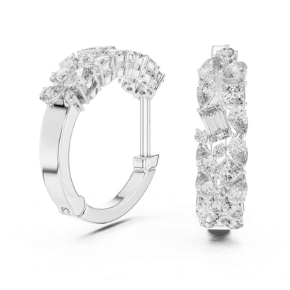 Multi-Shape Cluster Lab Grown Diamond Hoop & Huggie Earrings