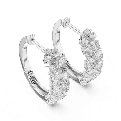 Multi-Shape Cluster Lab Grown Diamond Hoop & Huggie Earrings
