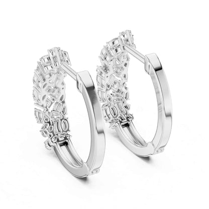 Multi-Shape Cluster Lab Grown Diamond Hoop & Huggie Earrings