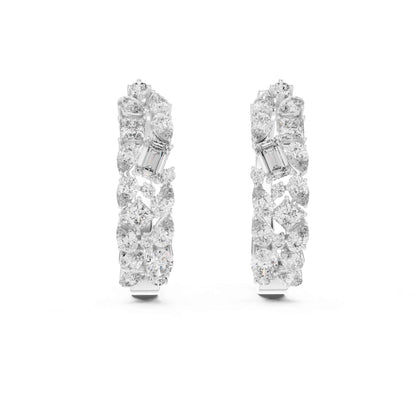 Multi-Shape Cluster Lab Grown Diamond Hoop & Huggie Earrings