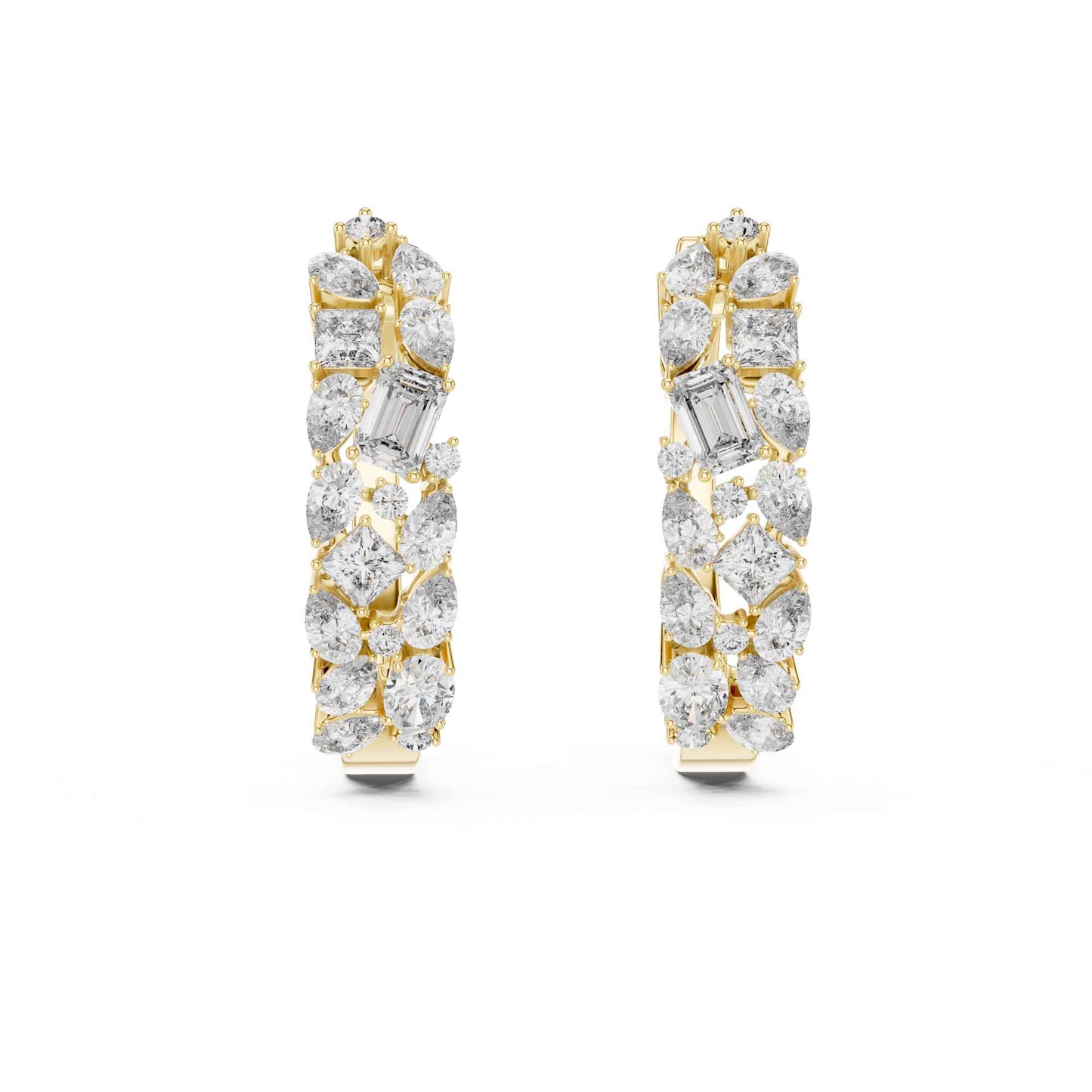 Multi-Shape Cluster Lab Grown Diamond Hoop & Huggie Earrings