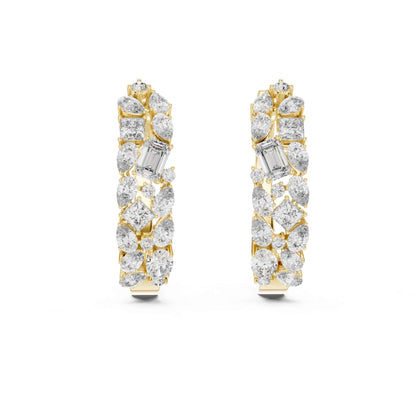 Multi-Shape Cluster Lab Grown Diamond Hoop & Huggie Earrings