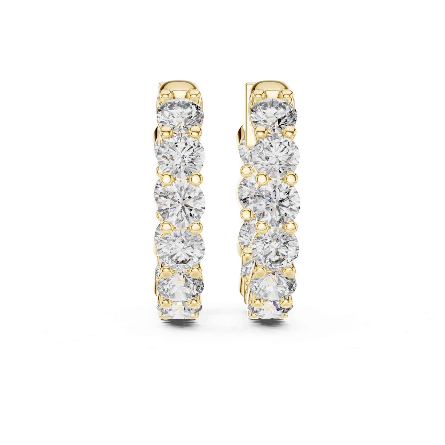 Classic Round Cut Lab Grown Diamond Eternity Hoop & Huggie Earrings