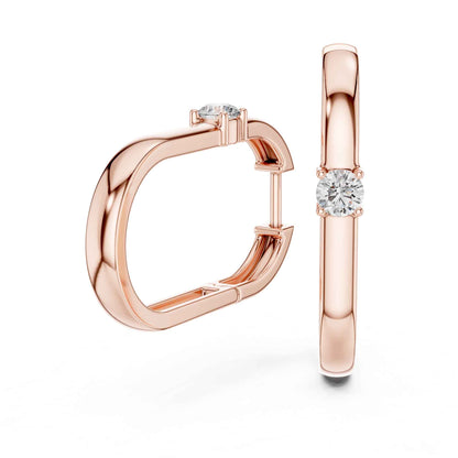 Classic Round Cut Diamond Hoop & Huggie Earrings