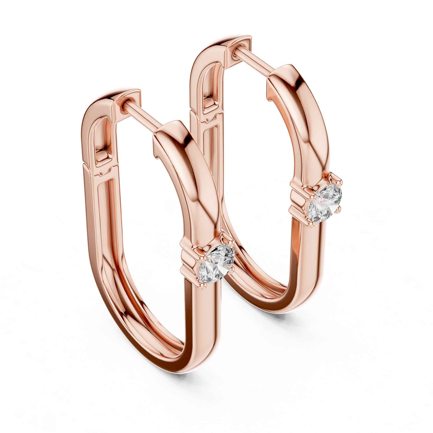 Classic Round Cut Diamond Hoop & Huggie Earrings