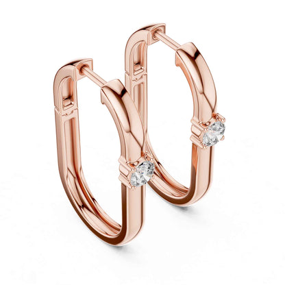Classic Round Cut Diamond Hoop & Huggie Earrings