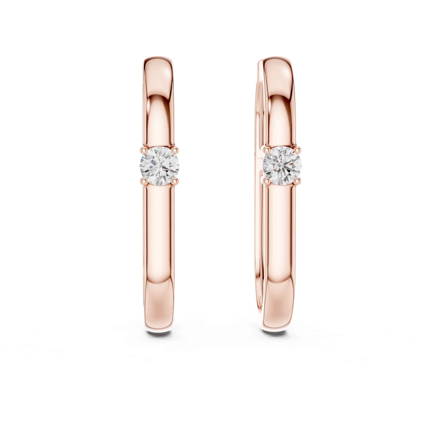 Classic Round Cut Diamond Hoop & Huggie Earrings