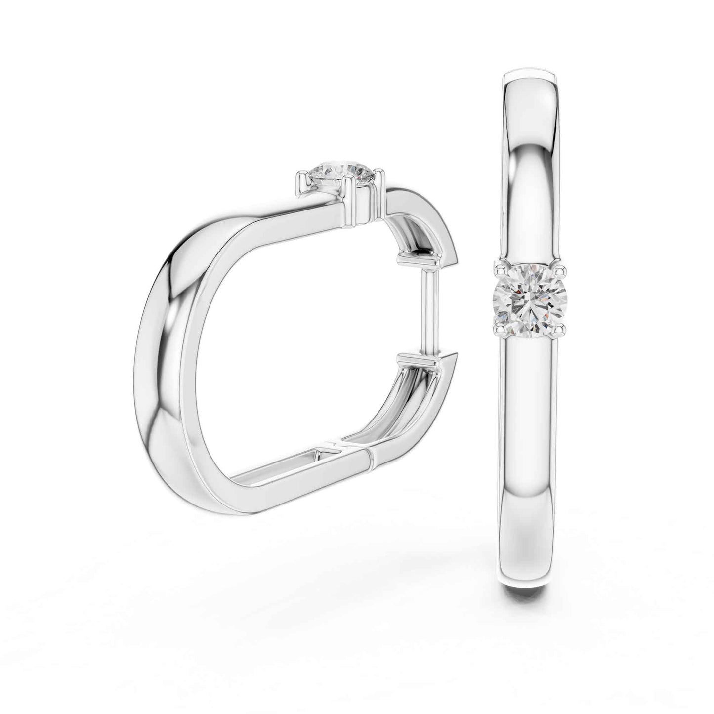 Classic Round Cut Diamond Hoop & Huggie Earrings